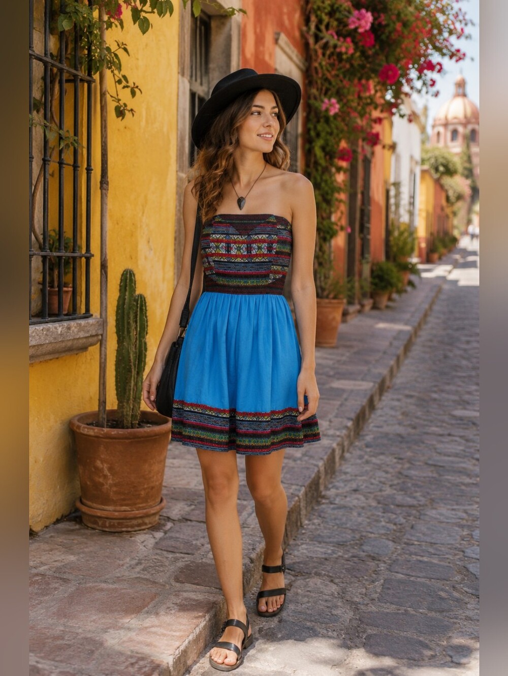 Silence + Noise Urban Outfitters Tribal Print Strapless Dress Women's XS NWT